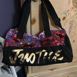 Justice sequin duffle bag